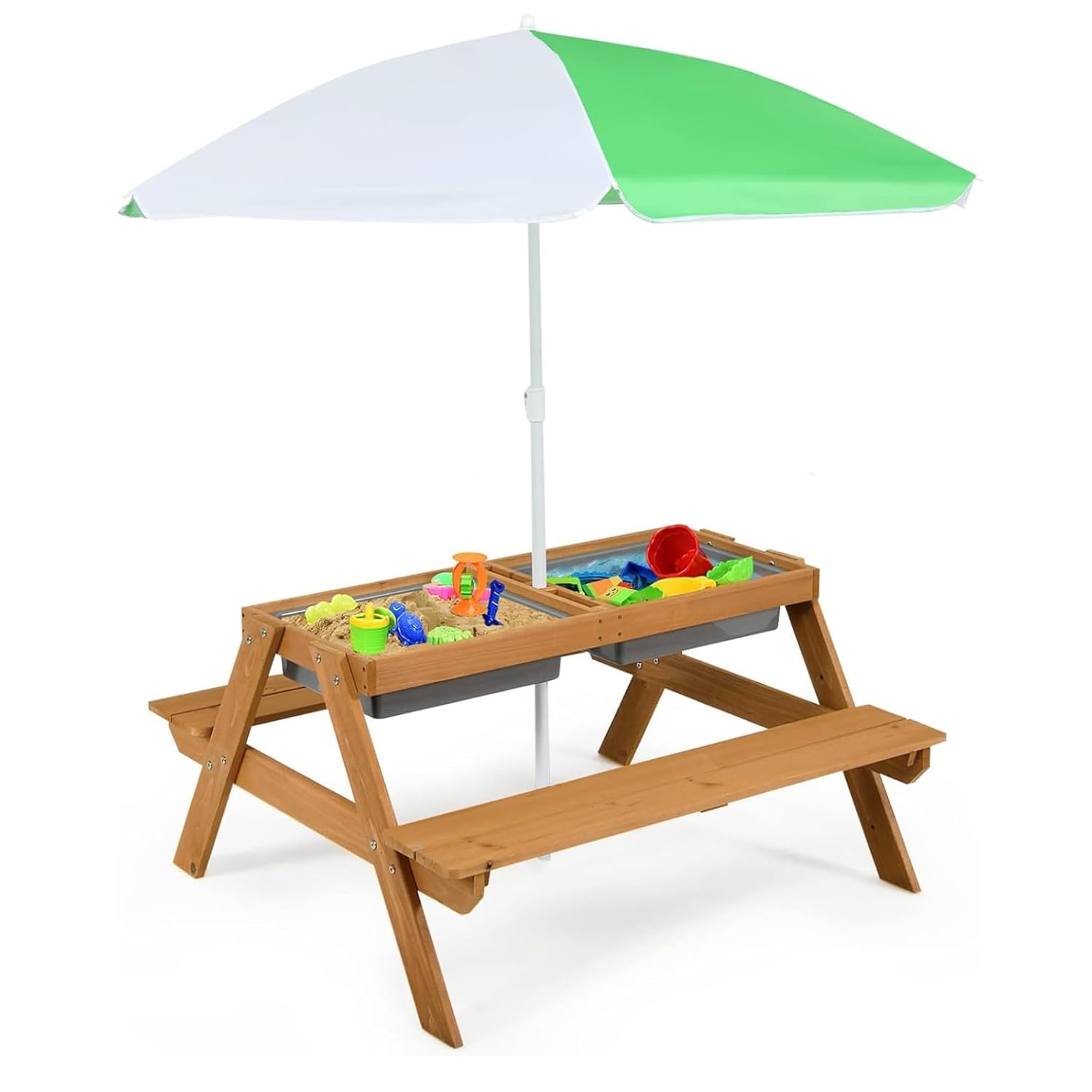 Kids Outdoor Table With Umbrella - Mesa de Piquenique Infantil 4 em