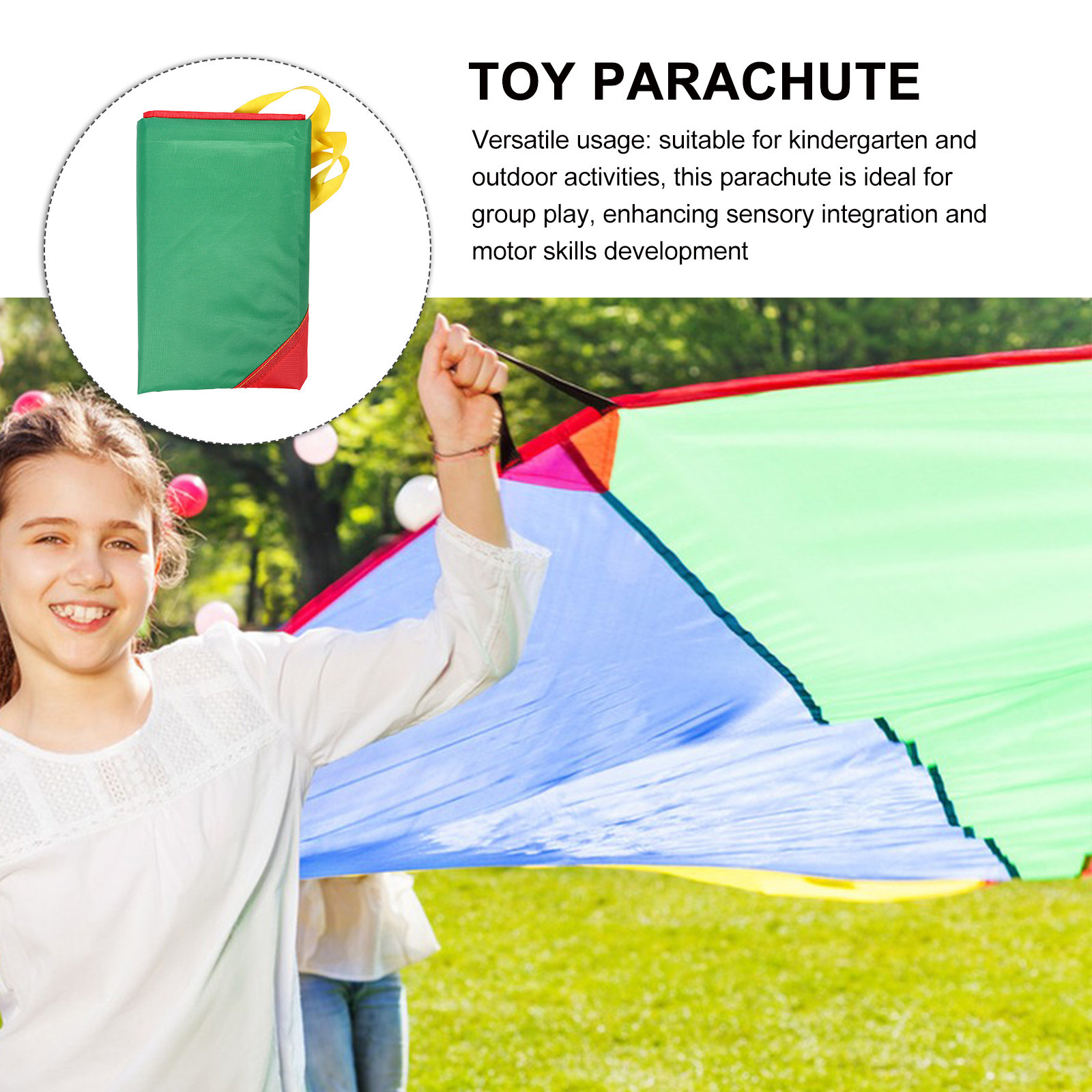 Kids Outdoor Play - Paracaídas Colorido Arco-Íris para Crianças, Brinquedo