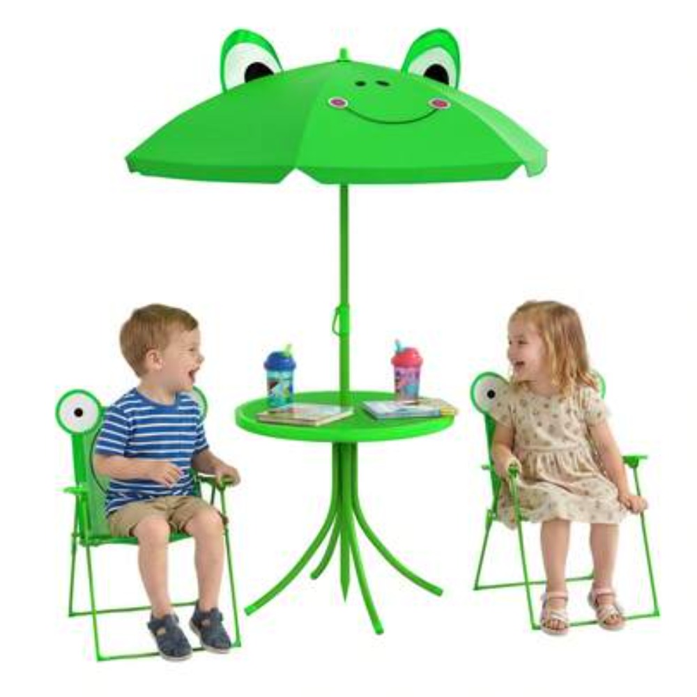 Kids Outdoor Table With Umbrella - Conjunto de Mesa e Cadeiras para