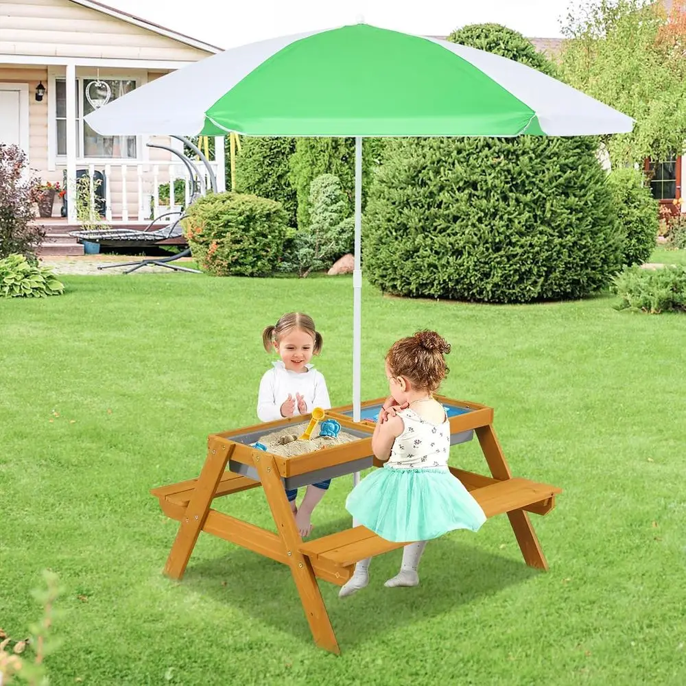 Mesa de Piquenique Infantil 3  - Kids Outdoor Table With Umbrella avaliação e preço