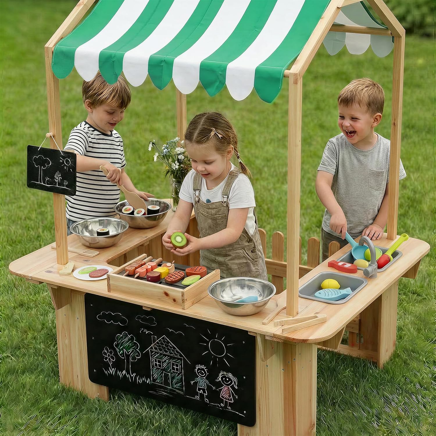 Casa de Brincar Infantil para  - Kids Outdoor Mud Kitchen avaliação e preço