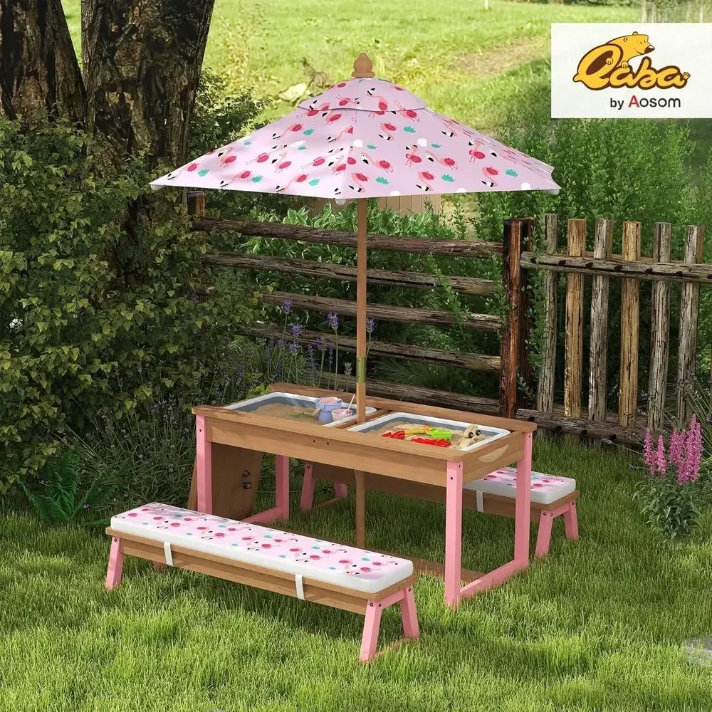 Conjunto de Mesa de Piquenique - Kids Outdoor Table With Umbrella avaliação e preço