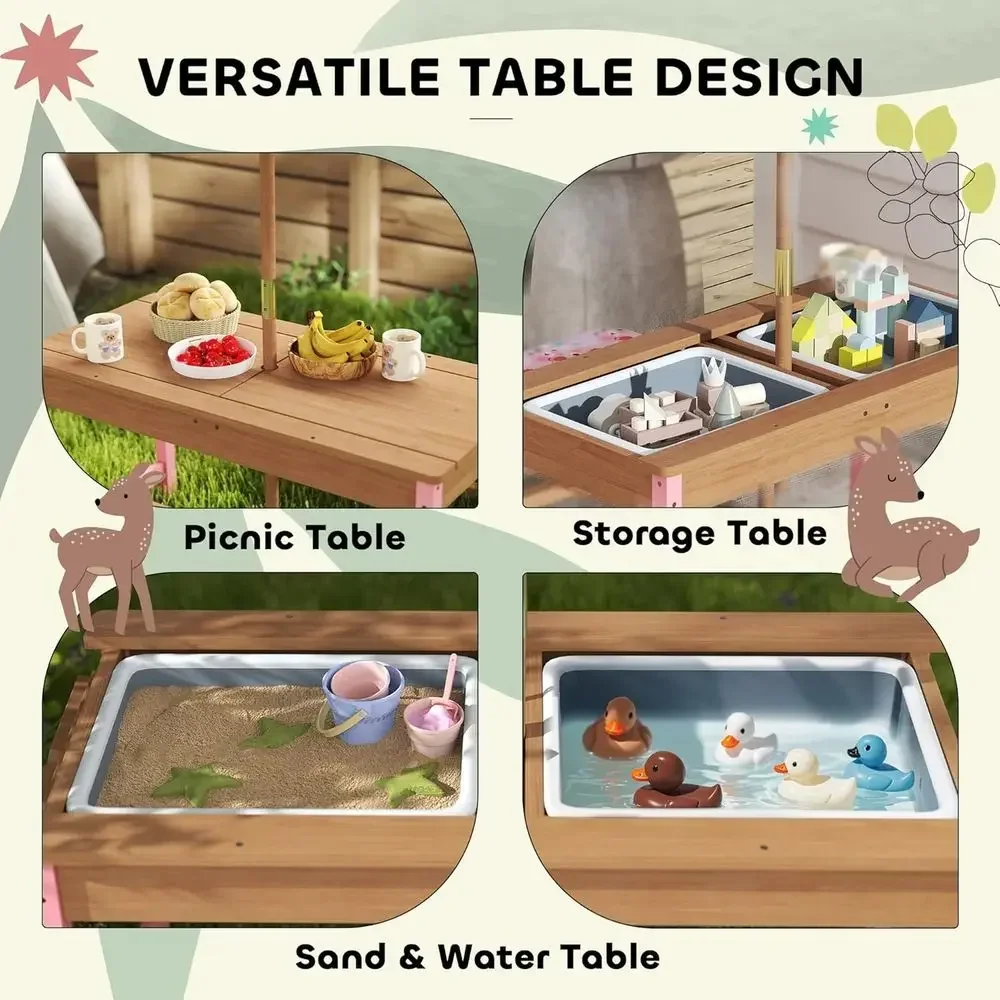 Conjunto de Mesa de Piquenique - Kids Outdoor Table With Umbrella avaliação e preço