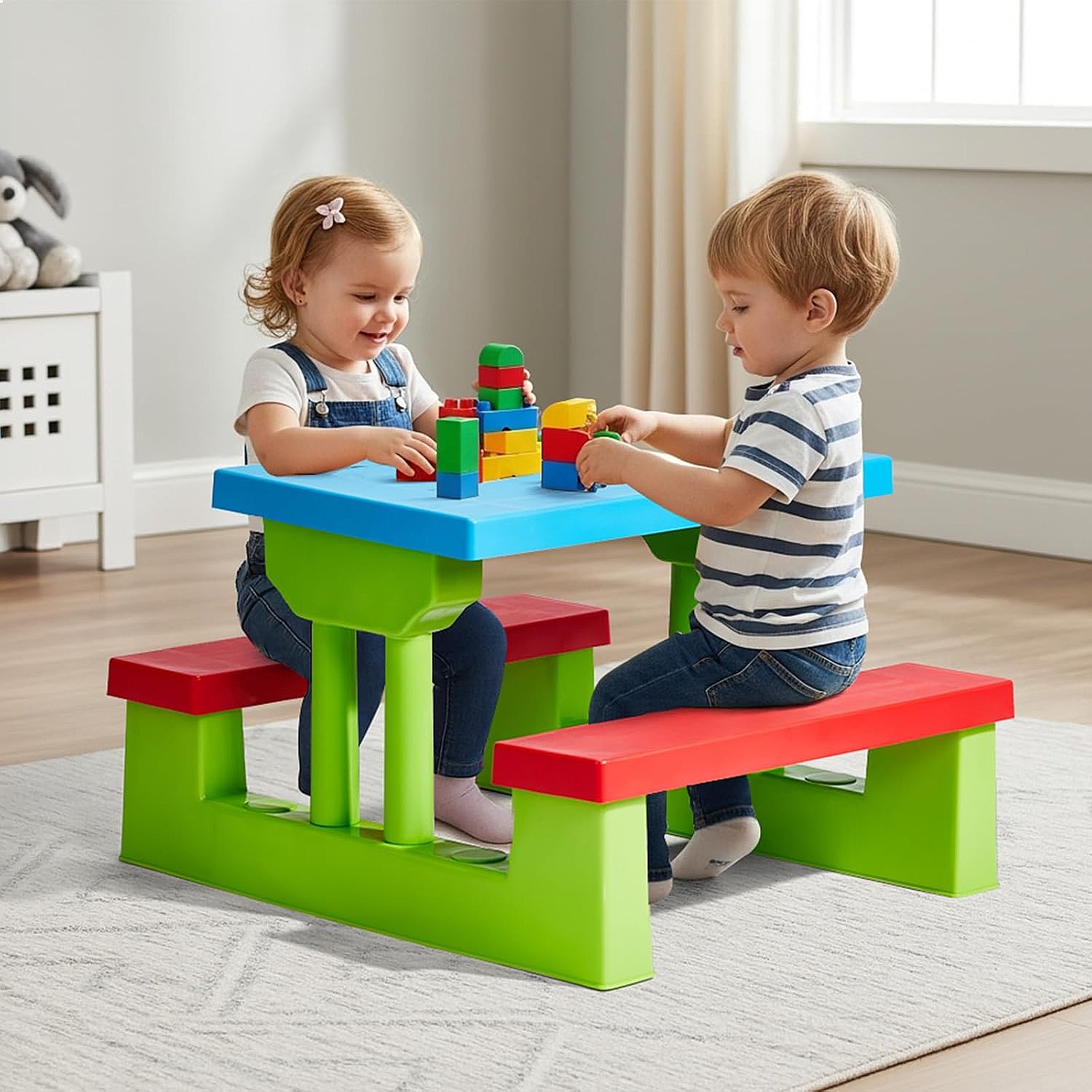 Mesa de Piquenique JOYMOR para - Kids Outdoor Table With Umbrella avaliação e preço