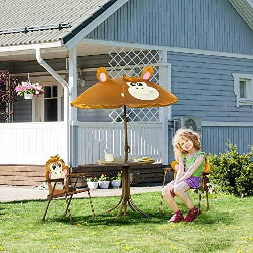Conjunto de Mesa e Cadeiras pa - Kids Outdoor Table With Umbrella avaliação e preço