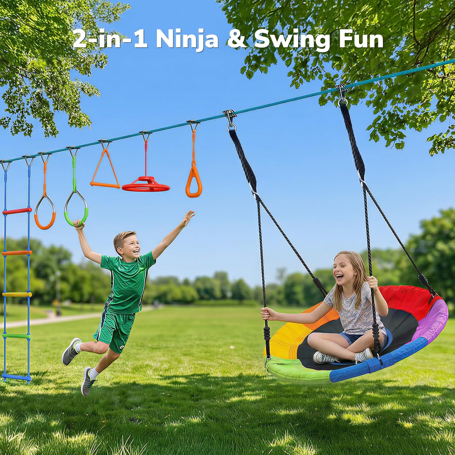 Pista de Obstáculos Ninja Warr - Kids Outdoor Ninja Course avaliação e preço