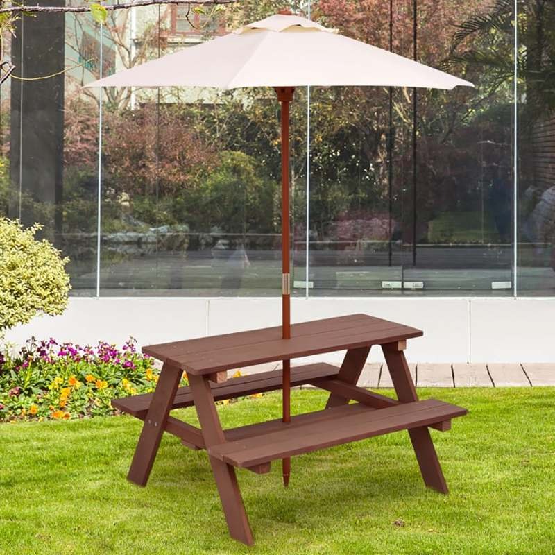 Conjunto de Mesa de Piquenique - Kids Outdoor Table With Umbrella avaliação e preço