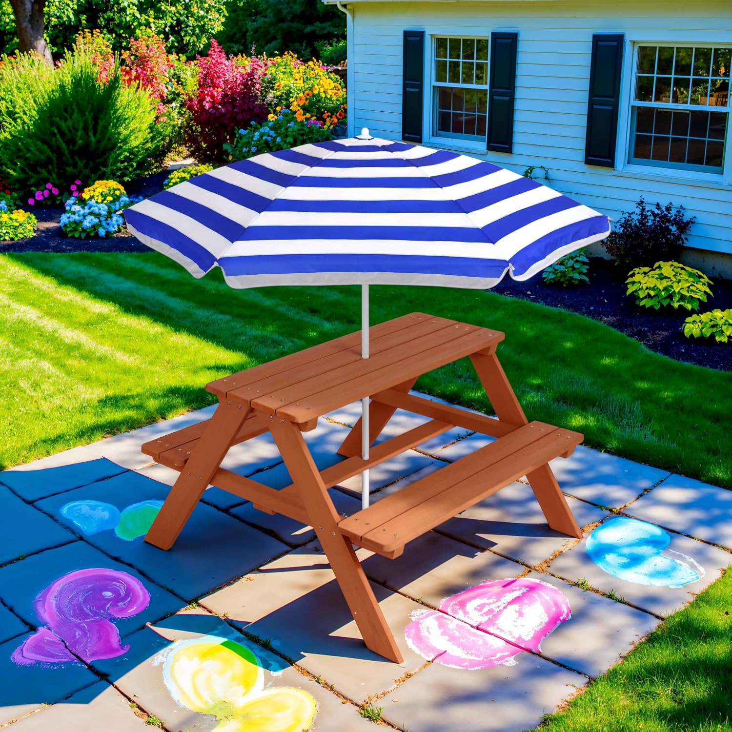Mesa de Piquenique Infantil de - Kids Outdoor Table With Umbrella avaliação e preço