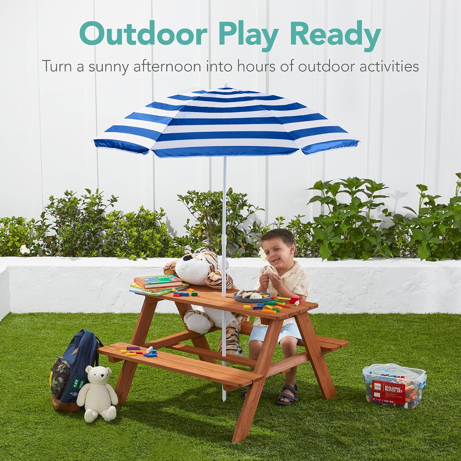 Mesa de Piquenique Infantil de - Kids Outdoor Table With Umbrella avaliação e preço