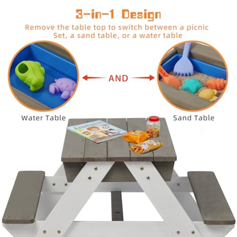 Mesa de piquenique para crianç - Kids Outdoor Table With Umbrella avaliação e preço