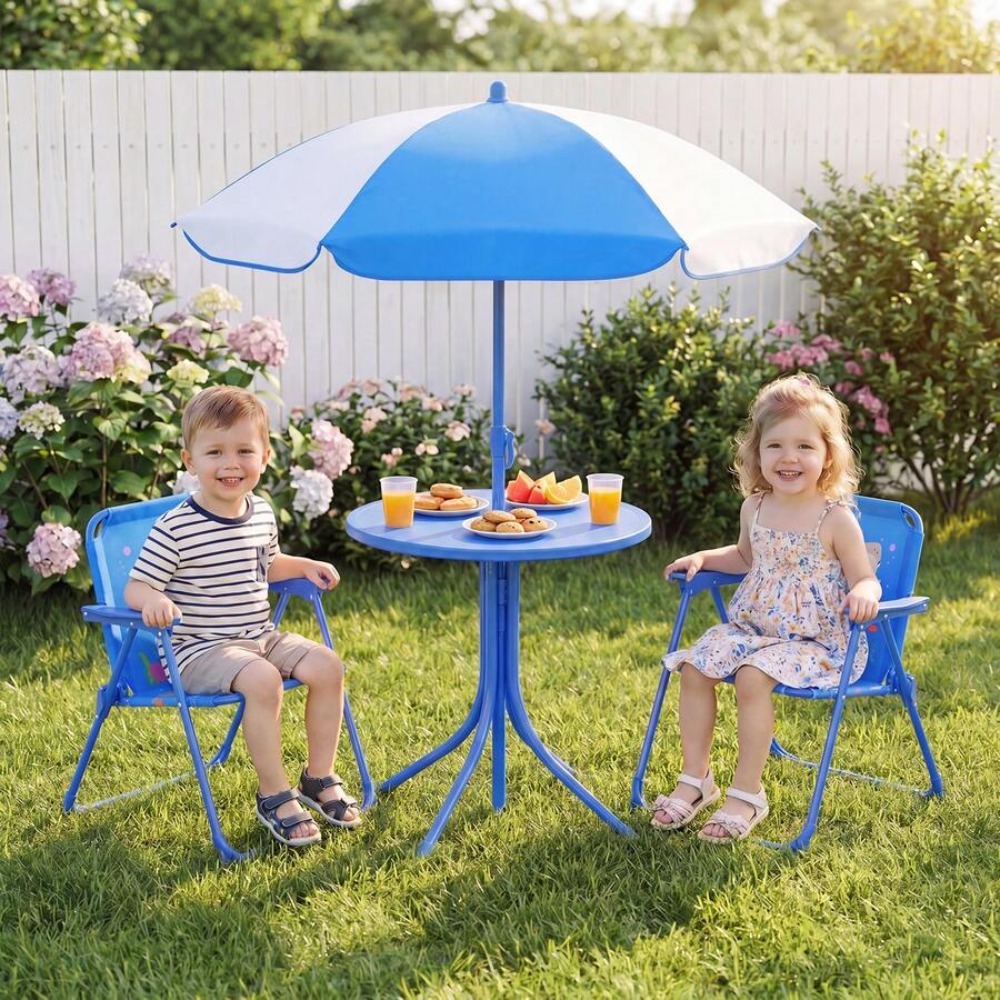 Conjunto de Mesa de Piquenique - Kids Outdoor Table With Umbrella avaliação e preço